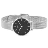 Daniel Wellington Petite Sterling Black Dial Silver Mesh Bracelet Watch For Women - DW00100218 Buy Now By Daniel Wellington