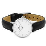 Daniel Wellington Classic Petite Sheffield White Dial Black Leather Strap Watch For Women - DW00100242 Buy Now By Daniel Wellington