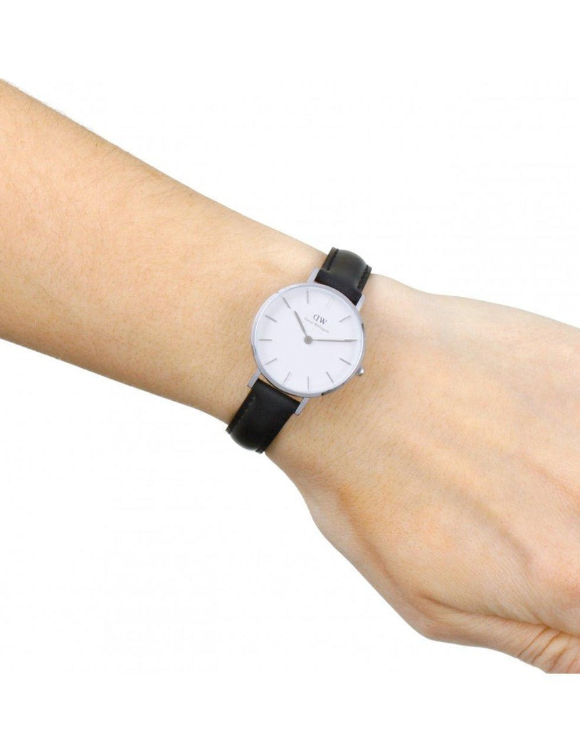 Daniel Wellington Classic Petite Sheffield White Dial Black Leather Strap Watch For Women - DW00100242 Buy Now By Daniel Wellington