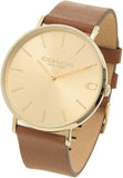 Coach Charles Gold Dial Brown Leather Strap Watch for Women - 14602433 Buy Now By Coach