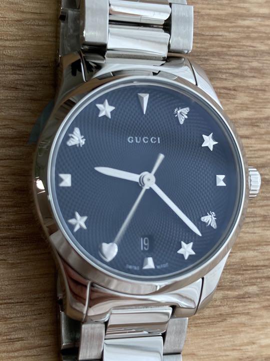 Gucci G Timeless Black Dial Silver Steel Strap Watch For Women - YA126573A Buy Now By Gucci