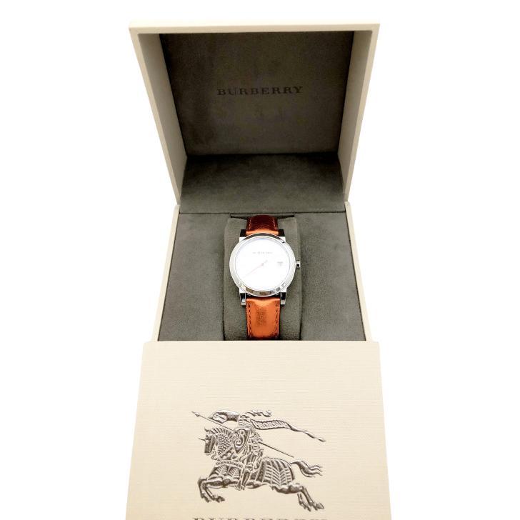 Burberry The City Silver Dial Orange Leather Strap Watch for Women - BU9121 Buy Now By Burberry