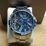 Fossil Grant Twist Multifunction Blue Dial Grey Steel Strap Watch for Men - ME1146 Buy Now By Fossil