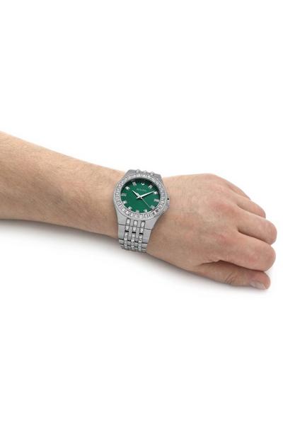 Bulova Phantom Classic Baguette Green Dial Silver Steel Strap Watch for Men - 96A253 Buy Now By Bulova