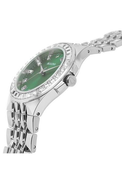 Bulova Phantom Classic Baguette Green Dial Silver Steel Strap Watch for Men - 96A253 Buy Now By Bulova