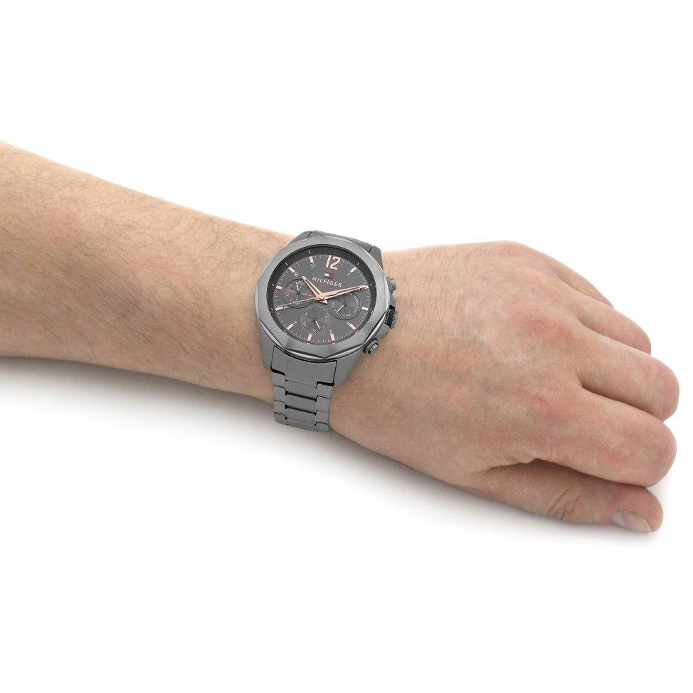 Tommy Hilfiger Lars Chronograph Black Dial Black Steel Strap Watch For Men - 1792061 Buy Now By Tommy Hilfiger