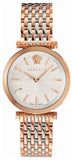 Versace V-Twist White Dial Two Tone Mesh Bracelet Watch for Women - VELS00719