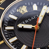 Versace Greca Sport Quartz Black Dial Gold Steel Strap Watch for Men - VEZ300721 Buy Now By Versace