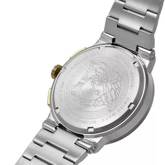 Versace Greca Quartz Blue Dial Silver Steel Strap Watch For Men - VEZ900221 Buy Now By Versace