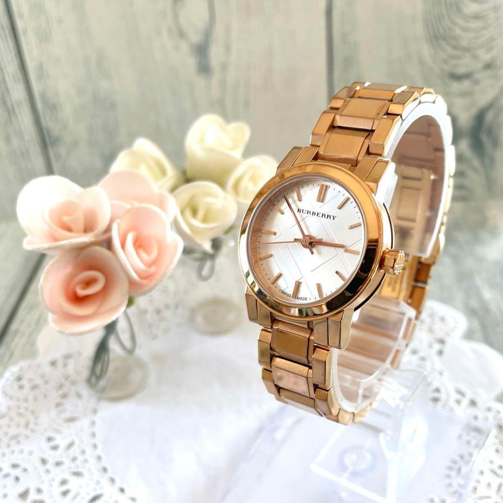 Burberry The City White Dial Rose Gold Steel Strap Watch for Women - BU9204 Buy Now By Burberry