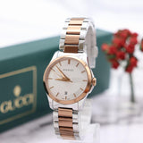 Gucci G Timeless Silver Dial Two Tone Steel Strap Watch For Women - YA126528 Buy Now By Gucci