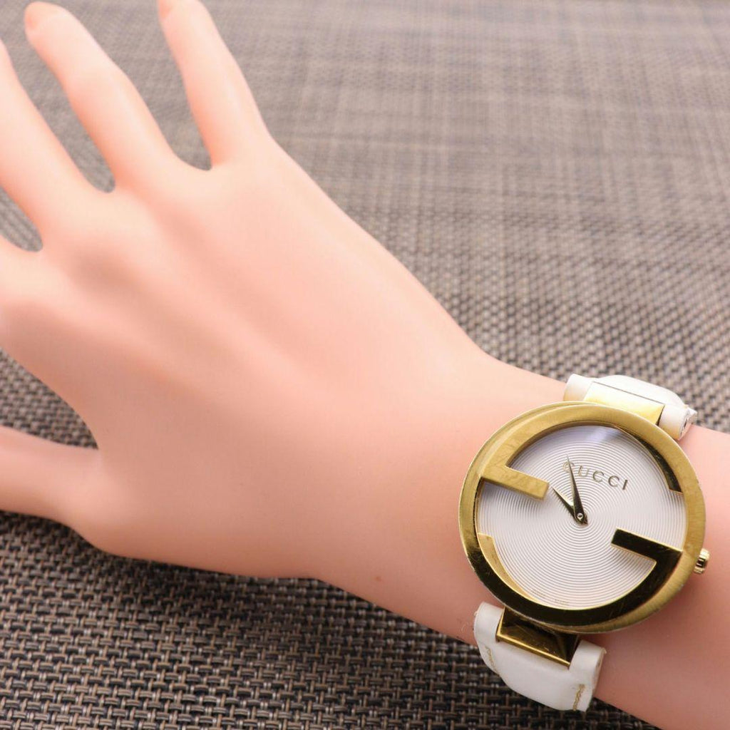 Gucci G Interlocking White Dial White Leather Strap Watch For Women - YA133327 Buy Now By Gucci