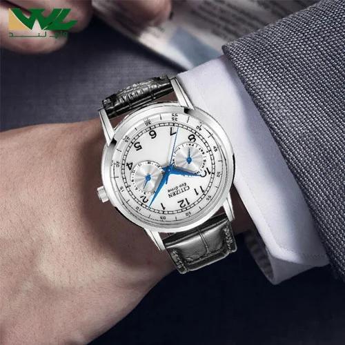 Citizen Eco Drive Silver Dial Black Leather Strap Watch For Men - AO9000-06B Buy Now By Citizen