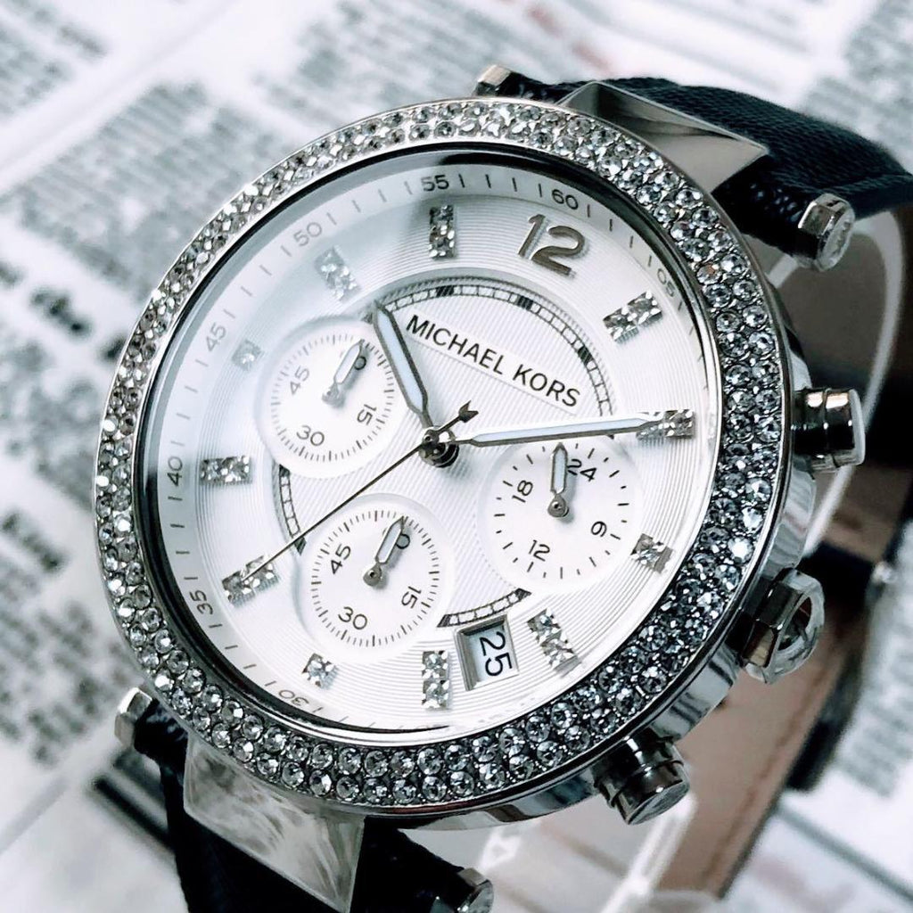 Michael Kors Parker White Dial Navy Blue Leather Strap Watch for Women - MK2293 Buy Now By Michael Kors