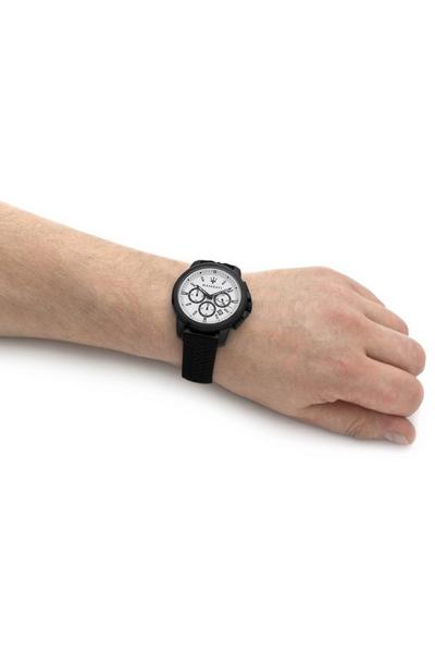 Maserati Successo 44mm White Dial Black Silicone Strap Watch For Men - R8871621010 Buy Now By Maserati