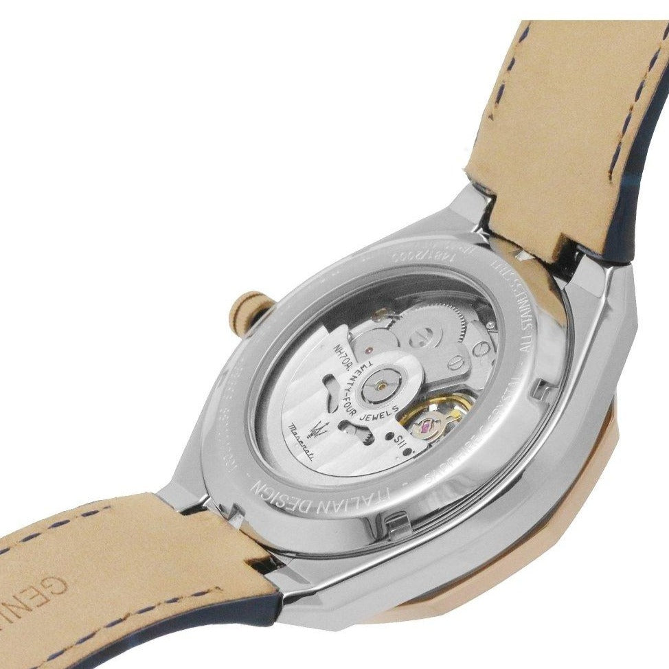 Maserati Stile Automatic Limited Edition White Dial Blue Leather Strap Watch For Men - R8821142001 Buy Now By Maserati