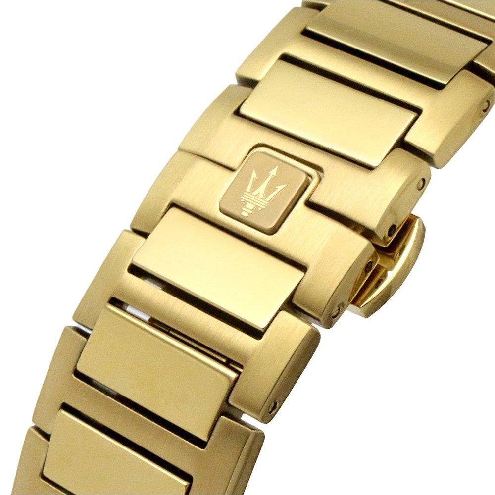 Maserati Stile 45mm Chronograph Black Dial Gold Steel Strap Watch For Men - R8873642001 Buy Now By Maserati