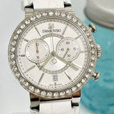 Swarovski Citra Sphere Chronograph White Dial White Leather Strap Watch for Women - 5027127 Buy Now By Swarovski