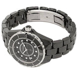 Chanel J12 Quartz Diamonds Black Dial Black Steel Strap Watch for Women - J12 H1625
