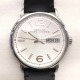 Marc Jacobs Fergus White Dial Black Leather Strap Watch for Men - MBM5076 Buy Now By Marc Jacobs
