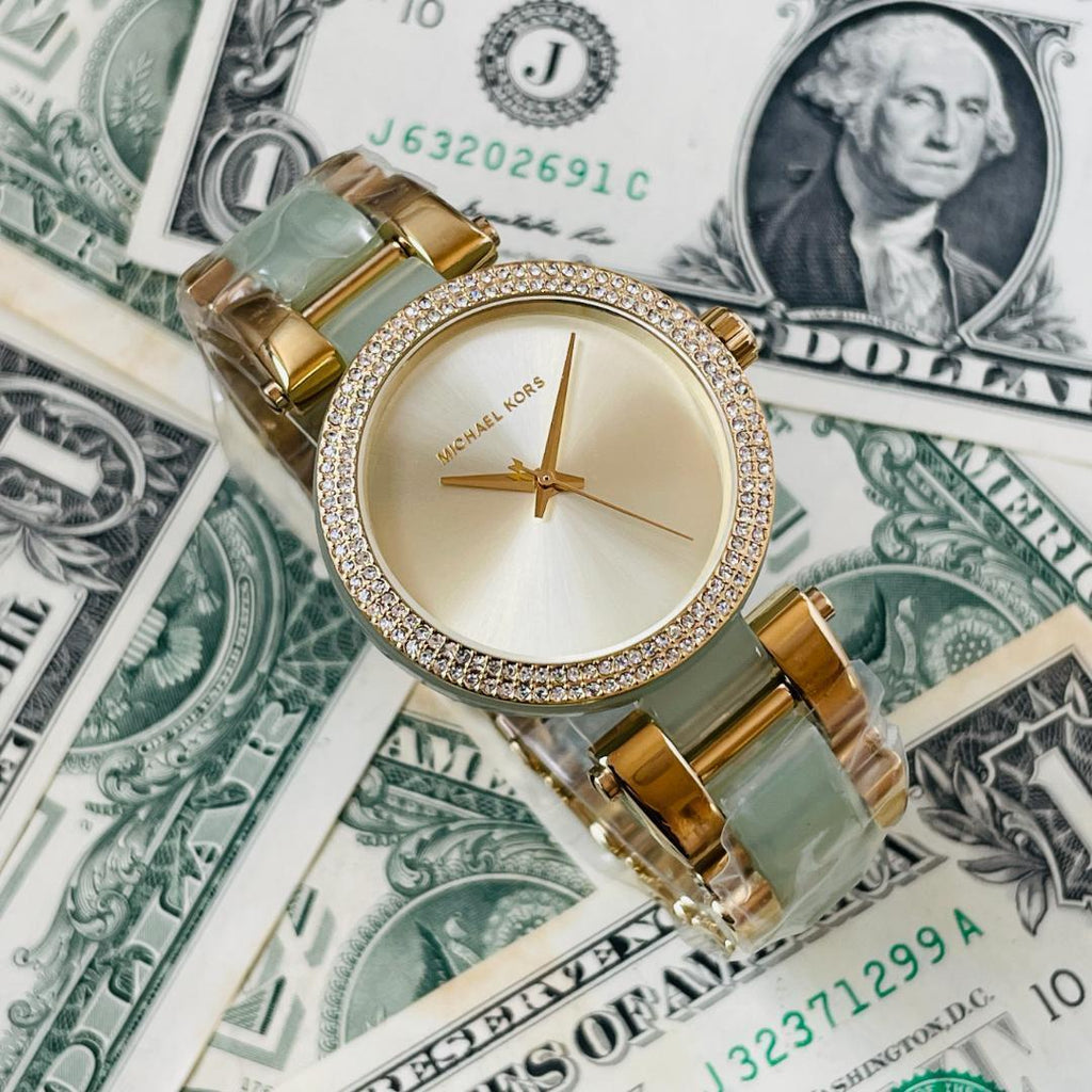 Michael Kors Delray Rose Gold Dial Two Tone Steel Strap Watch for Women - MK4317 Buy Now By Michael Kors