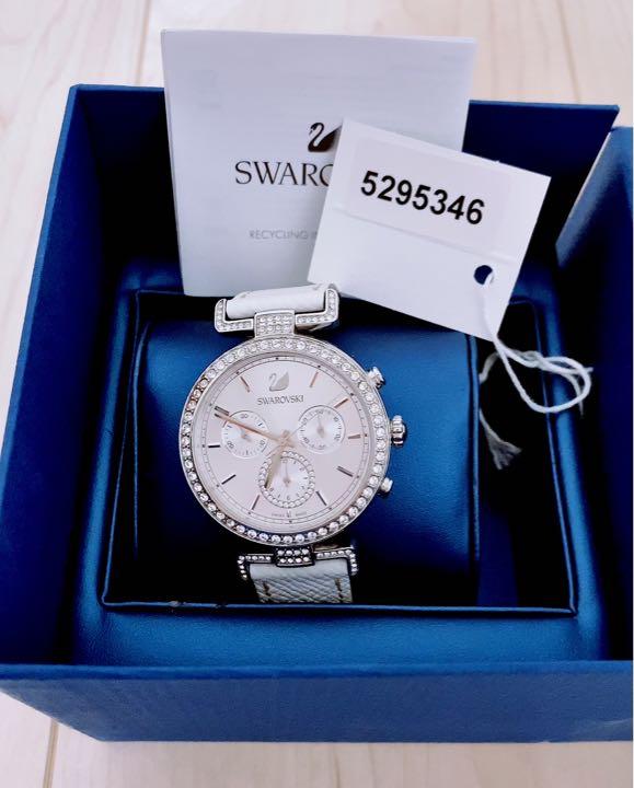 Swarovski Era Journey Silver Dial White Leather Strap Watch for Women - 5295346 Buy Now By Swarovski