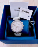 Swarovski Era Journey Silver Dial White Leather Strap Watch for Women - 5295346 Buy Now By Swarovski