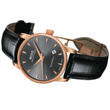 Mido Baroncelli III Automatic Grey Dial Black Leather Strap Watch For Men - M8600.3.13.4 Buy Now By Mido