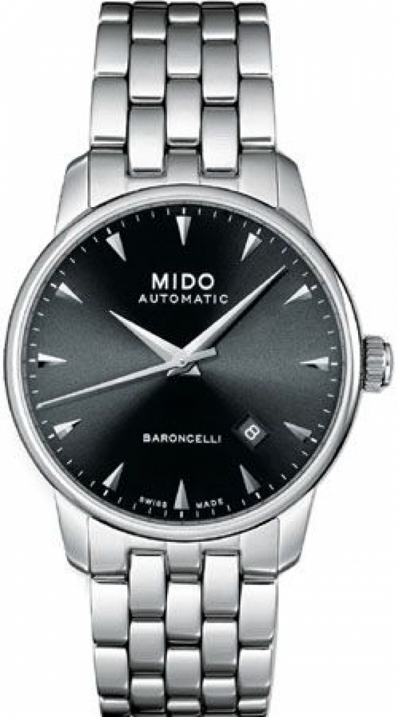 Mido Baroncelli Ii Automatic Black Dial Silver Steel Strap Watch For Men - M8600.4.18.1 Buy Now By Mido