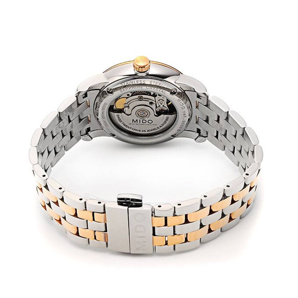 Mido Baroncelli III Automatic White Dial Two Tone Steel Strap Watch For Women - M7600.9.N6.1 Buy Now By Mido