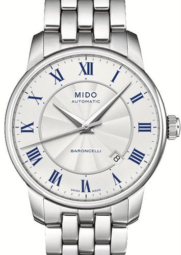 Mido Baroncelli III Automatic Silver Dial Silver Steel Strap Watch For Men - M8600.4.21.1 Buy Now By Mido
