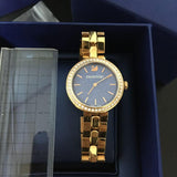 Swarovski Daytime Glittering Blue Dial Rose Gold Steel Strap Watch for Women - 5182277 Buy Now By Swarovski