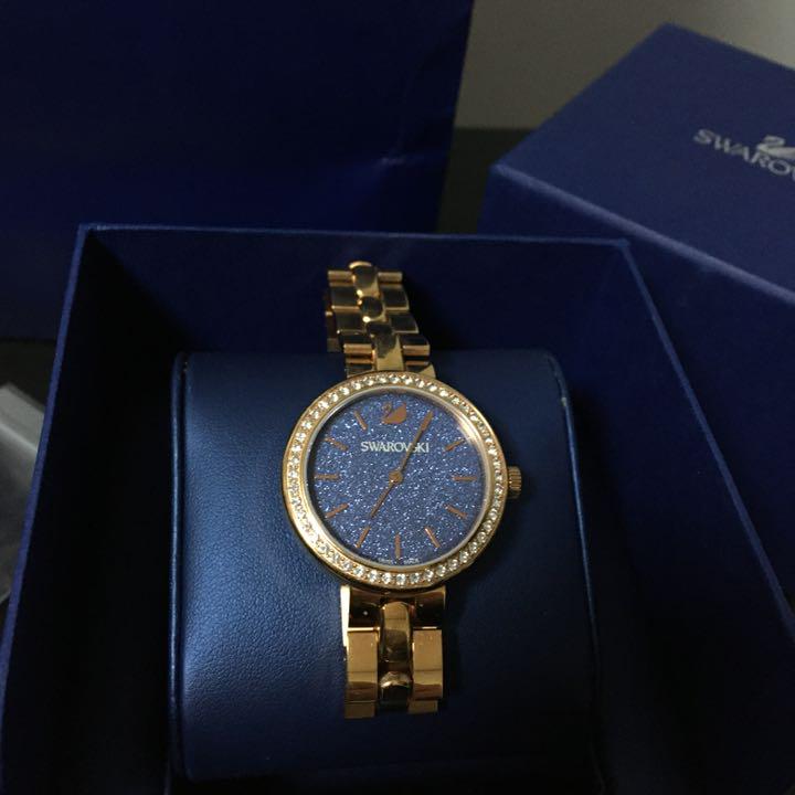 Swarovski Daytime Glittering Blue Dial Rose Gold Steel Strap Watch for Women - 5182277 Buy Now By Swarovski