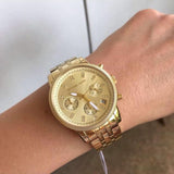 Michael Kors Ritz Chronograph Gold Dial Gold Steel Strap Watch for Women - MK5676 Buy Now By Michael Kors