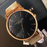 Coach Charles Black Dial Rose Gold Mesh Bracelet Watch for Men - 14602552 Buy Now By Coach