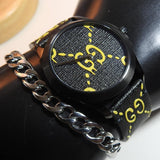 Gucci G Timeless Ghost Black Dial Black Leather Strap Watch For Men - YA1264019 Buy Now By Gucci