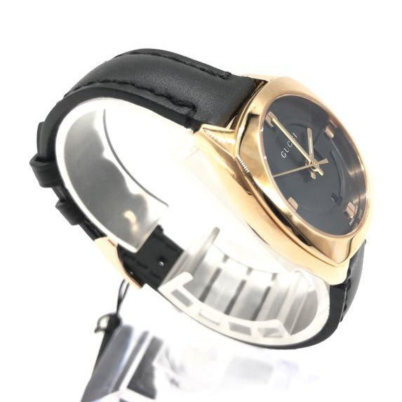 Gucci GG2570 Quartz Black Dial Black Leather Strap Watch For Men - YA142309 Buy Now By Gucci