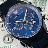 Emporio Armani Sportivo Chronograph Blue Dial Black Strap Watch For Men - AR5921 Buy Now By Emporio Armani