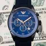 Emporio Armani Sportivo Chronograph Blue Dial Black Strap Watch For Men - AR5921 Buy Now By Emporio Armani