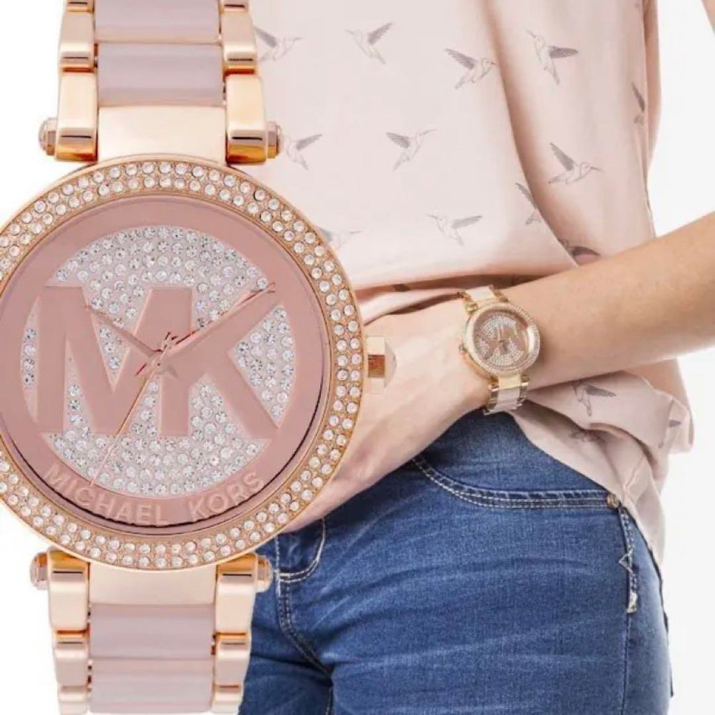 Michael Kors Parker Pink Dial Pink Steel Strap Watch for Women - MK6176 Buy Now By Michael Kors