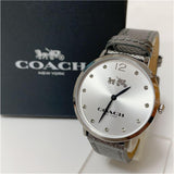 Coach Slim Easton Silver Dial Grey Leather Strap Watch for Women - 14502686 Buy Now By Coach