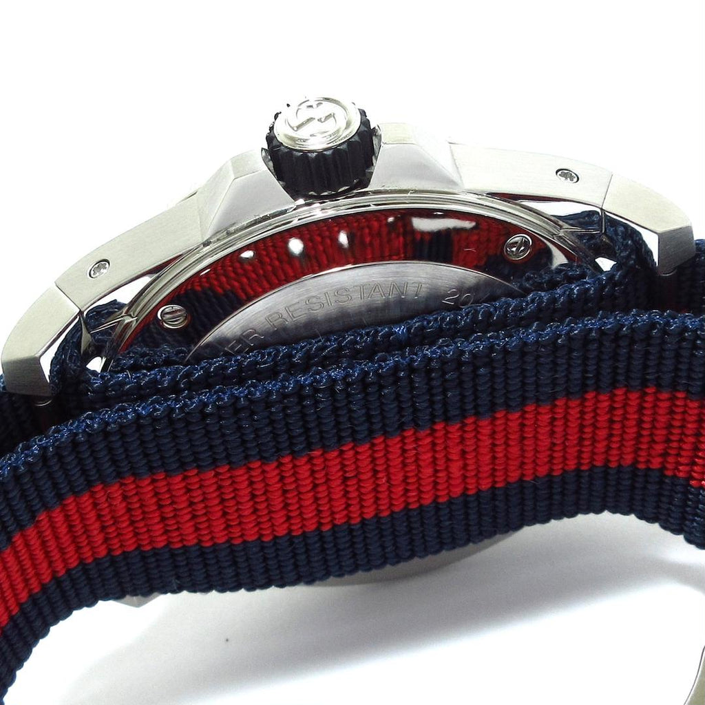Gucci Dive Black Dial Red & Blue Nylon Strap Watch For Men - YA136210 Buy Now By Gucci