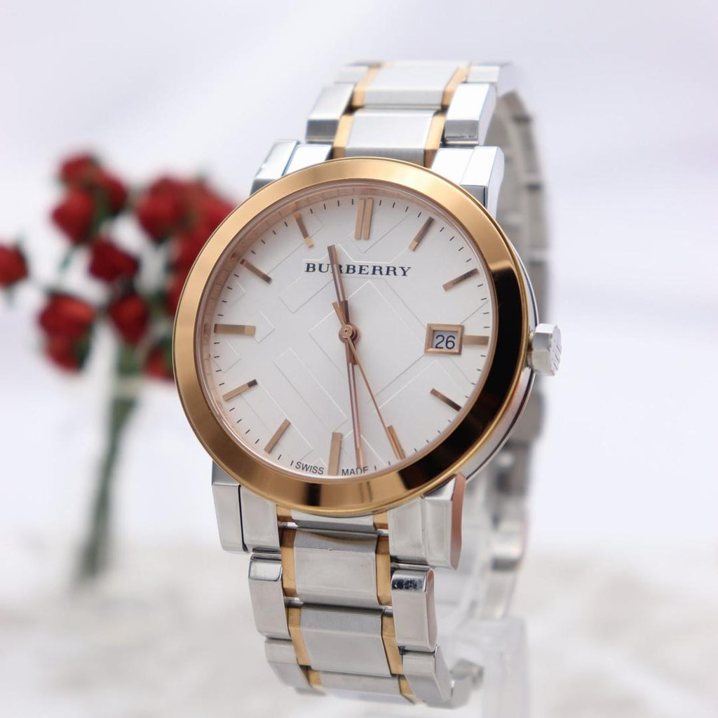 Burberry The City White Dial Two Tone Steel Strap Watch for Women - BU9006 Buy Now By Burberry