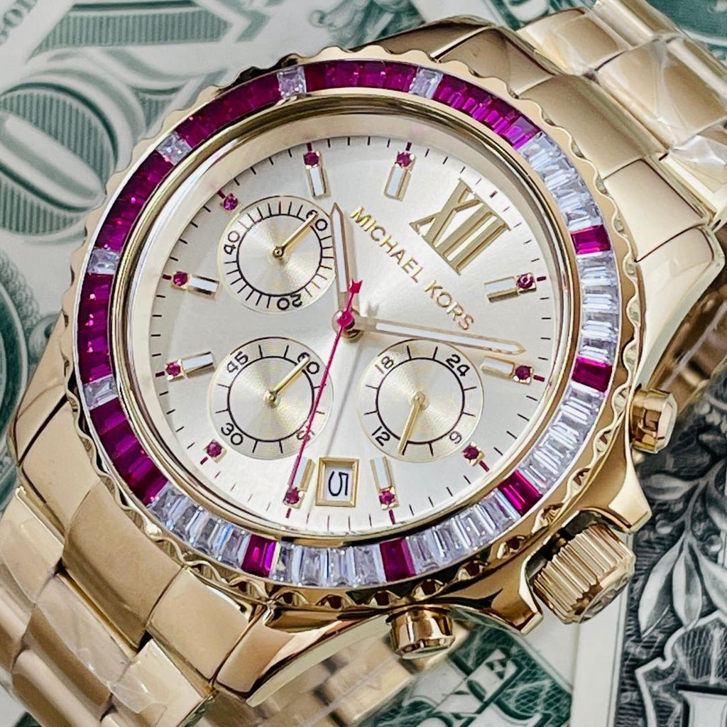 Michael Kors Everest Chronograph Gold Dial Gold Steel Strap Watch for Women - MK5871 Buy Now By Michael Kors