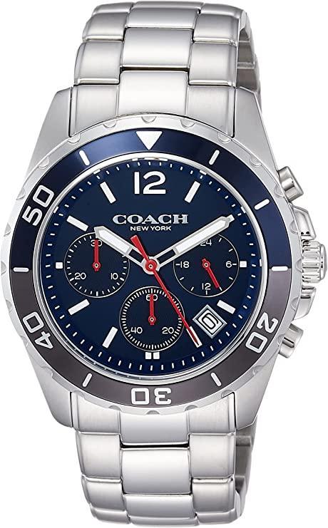 Coach Kent Chronograph Blue Dial Silver Steel Strap Watch for Men - 14602555 Buy Now By Coach