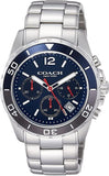 Coach Kent Chronograph Blue Dial Silver Steel Strap Watch for Men - 14602555 Buy Now By Coach