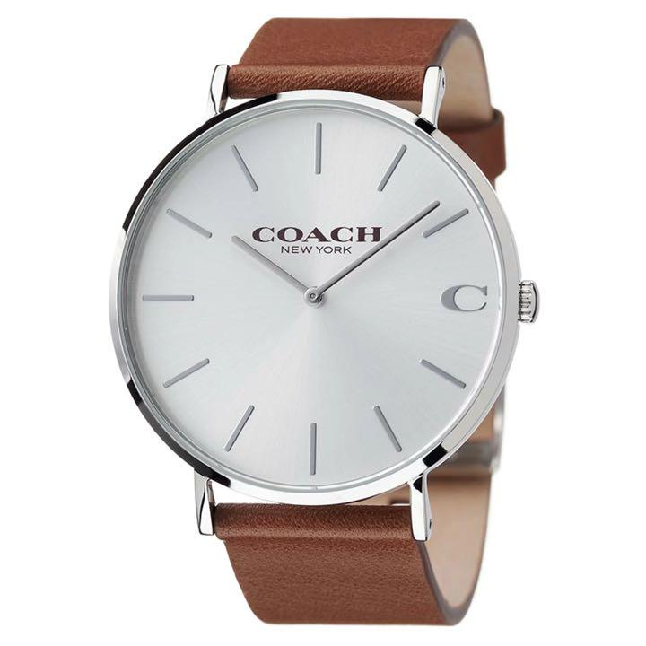 Coach Charles Silver Dial Brown Leather Strap Watch for Men - 14602152 Buy Now By Coach