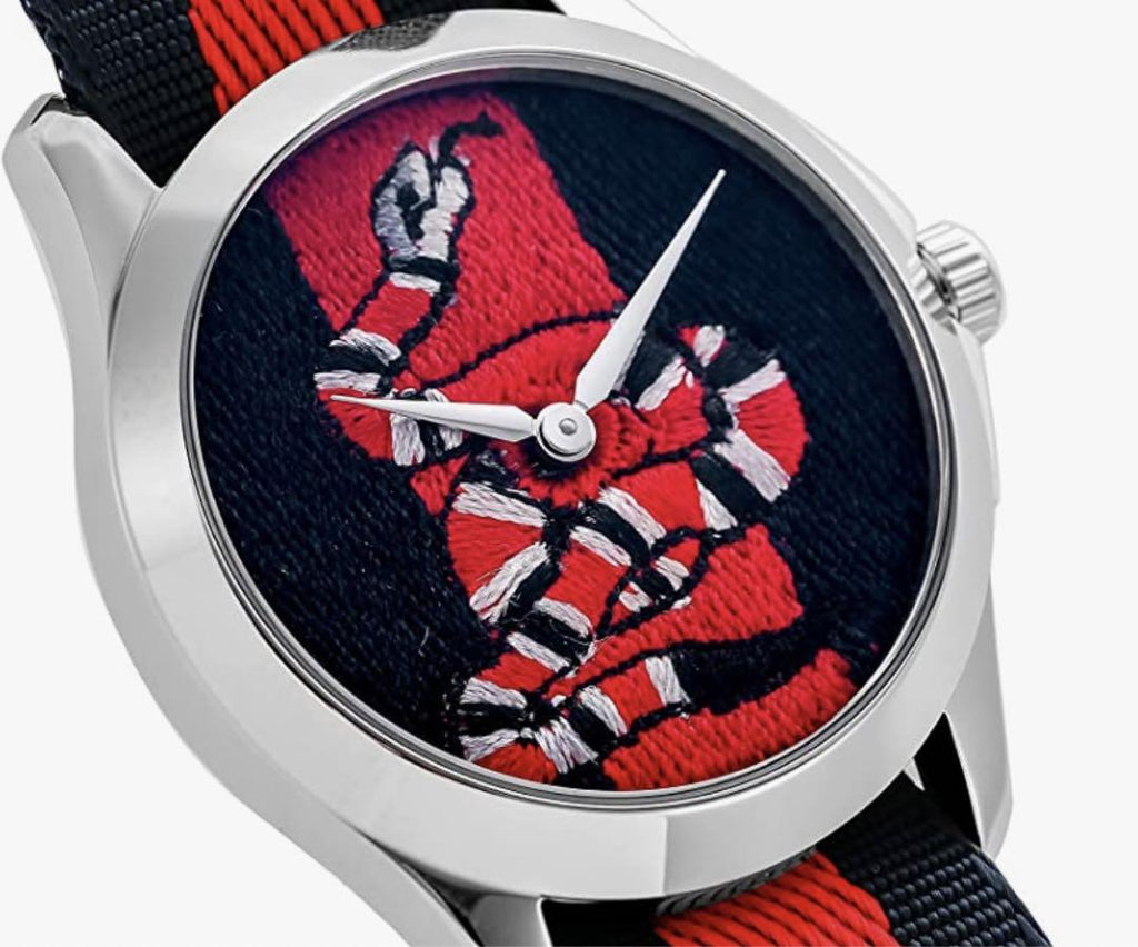 Gucci Le Marche Des Merveilles Blue Red Dial Blue Red Nylon Strap Unisex Watch - YA126493 Buy Now By Gucci