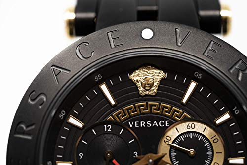 Versace V-Race Analog Quartz Black Dial Two Tone Steel Strap Watch For Men - VEBV00619 Buy Now By Versace