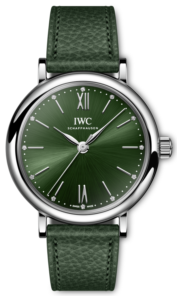 IWC Portofino Automatic Automatic Green Dial Green Leather Strap Watch for Women - IW357412 Buy Now By IWC